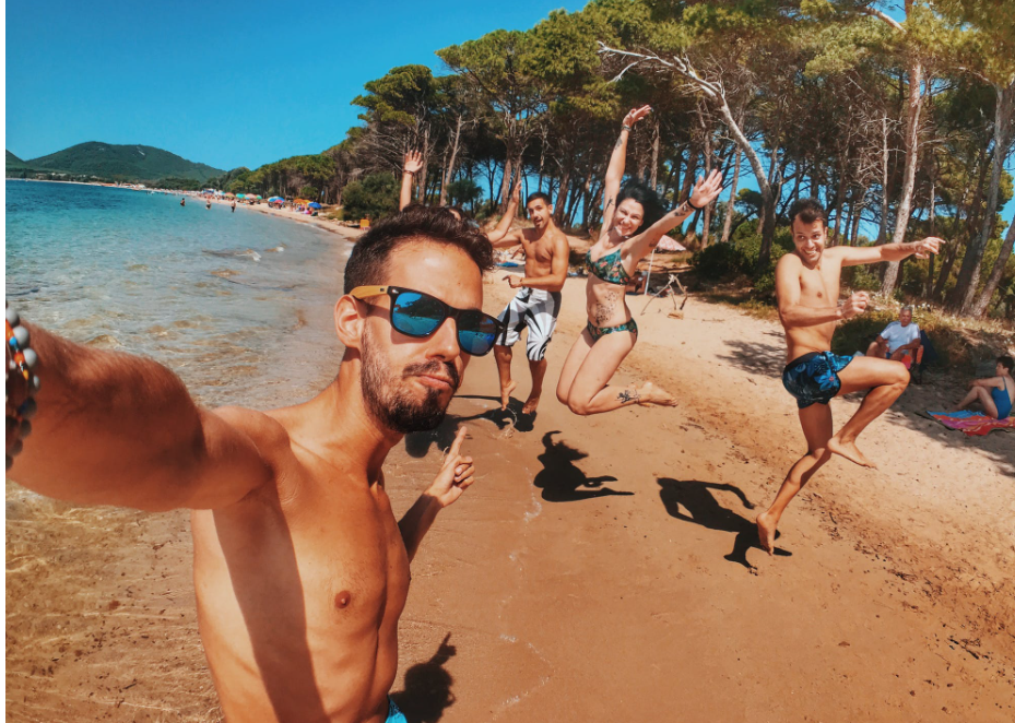 having fun in a vacation