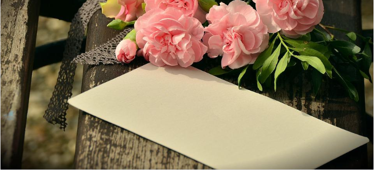 care card and flowers